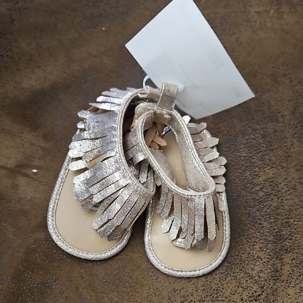 Babies Gold Fringe Sandals